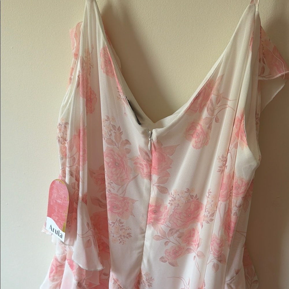 ARULA Pink Floral Ruffle Tiered Maxi Dress - Picture 3 of 4